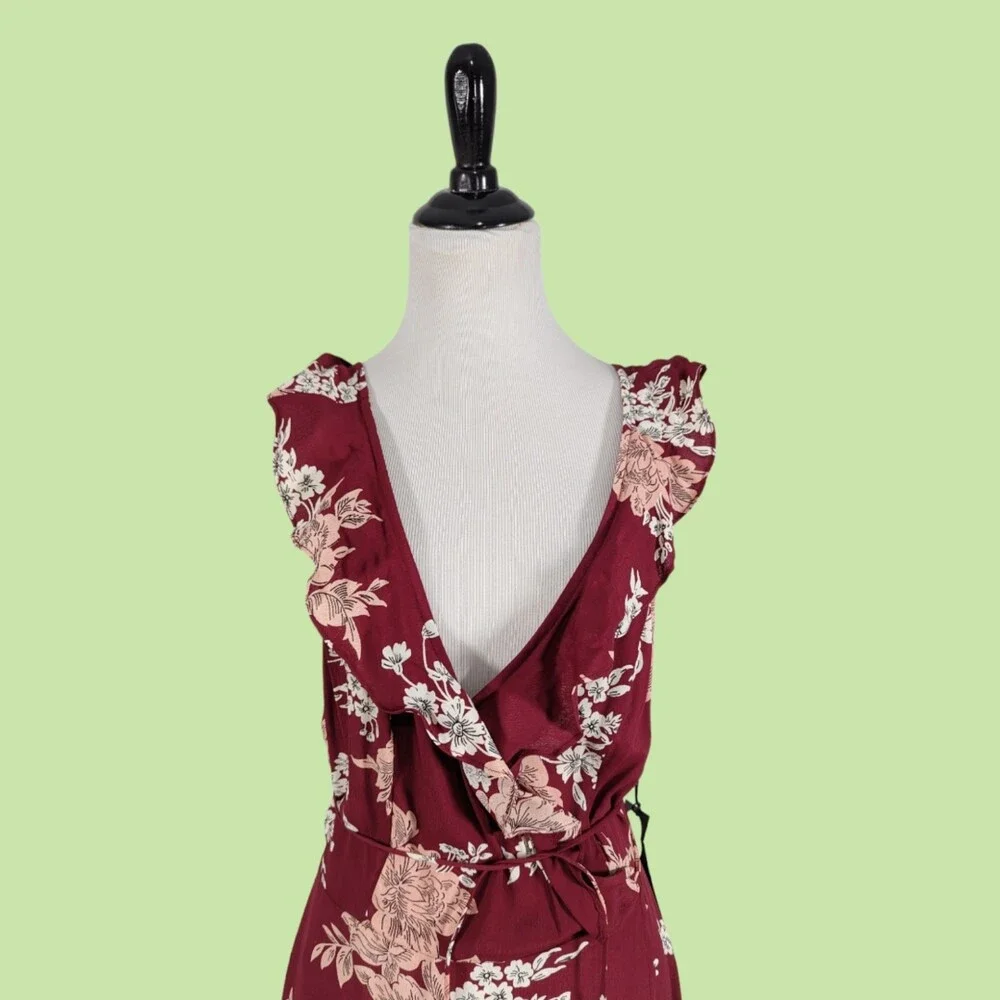 NEW Privacy‎ Please Dress M Wrap Floral Print Maxi Bloomcore Feminine summer